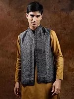 Wool Jamawar Kani Waistcoat with Paiselys Jaal Weave