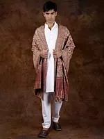 Kani Jamawar Men's Shawl from Amritsar with Woven Multicolor Flowers and Paisleys All-Over