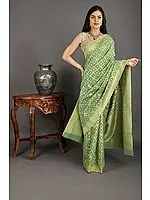 Banarasi Silk Kora Saree with Woven Pattern All-over