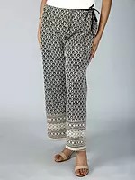 Cotton Lucknowi Palazzo Pants with Chikankari & Sequins & Cutwork Work