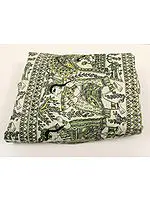Pure Cotton Fabric with Printed Madhubani Wedding Procession from Jharkhand