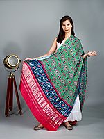 Ajrakh Print Gajji Patola Silk Dupatta