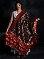 Banarasi Silk Dupatta With Geometric Patola Brocade And Tassels