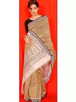 Cotton Sari with Bagru Print