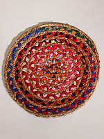 Jute and Cotton Multicolor Hand Braided Round Mat