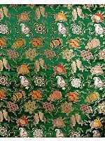 Green Brocade with Ashtamangala Symbols