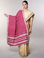 Shawl from Kutch with Embroidered Flowers and Mirrors