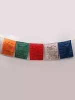 Lot Five Prayer Flags with Syllable Mantras and Symbol
