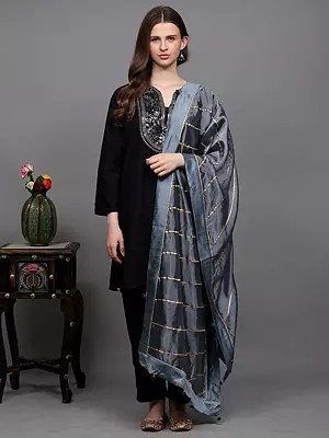 Gota Dupatta from Amritsar with Patch Border and Pom-Poms