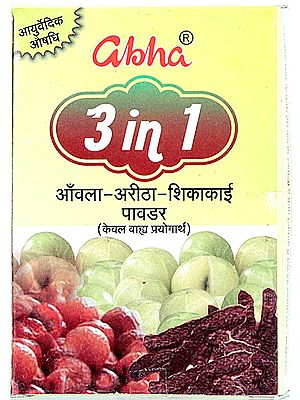 Abha 3 in 1 Amla, Aritha, Shikakai Powder (For External Use Only) Ayurvedic Medicine