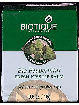 Bio Peppermint Fresh-Kiss Lip Balm Softens & Refreshes Lips (100% Botanical Extracts)