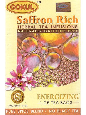 Saffron Rich Herbal Tea Infusions Naturally Caffeine Free: Energizing 25 Tea Bags