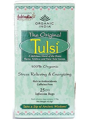 Organic India- The Original  Tulsi  (A delicious blend of the finest Rama, Krishna and Vana Tulsi leaves.)   100% Organic Stress Relieving & Energizing, Rich in Antioxidants Caffeine Free, 25 Infusion Bags