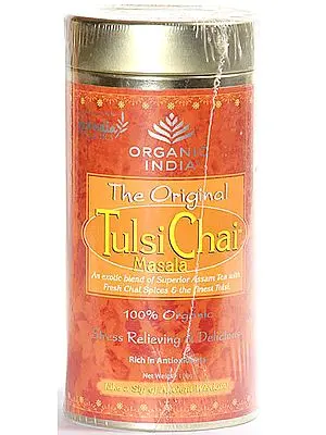 Organic India- The Original  Tulsi Chai Masala (An exotic blend of superior Assam Tea with Fresh Chai Spices & the finest Tulsi) 100% Organic Stress Relieving & Delicious,  Rich in Antioxidants