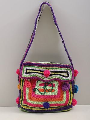 Om Shoulder Knit Pattern Bag from Haridwar