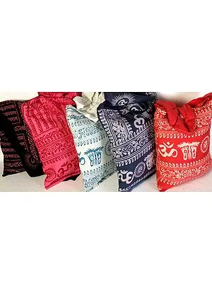 Lot of Five Printed Jhola Bags with Sri Ram Naam Mantra