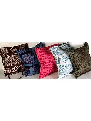 Lot of Five Printed Shoulder Bags with Sri Ram Naaam Mantra