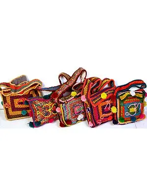 Lot of Five Om Shoulder Bag from Haridwar