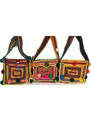 Lot of Three Om Shoulder Bag from Haridwar