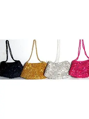 Lot of Four Ghungroo Handbags with All-Over Sequins and Beads