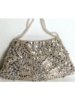 Silver Ghungroo Handbags with All-Over Sequins