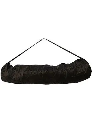 Phantom-Black Cross Body Sling Bag with Woven Florals All-Over