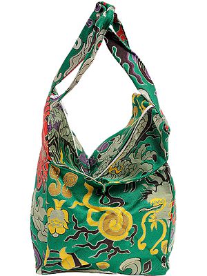 Green Brocaded Handbag from Sikkim