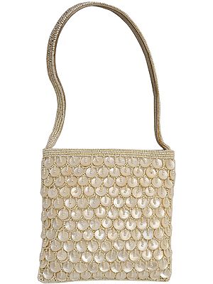 Mother of Pearl Handbag Beaded on Both Sides