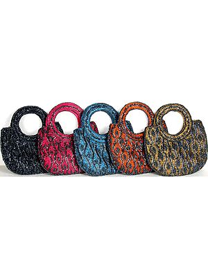 Lot of Five Handbags with All-Over Beadwork