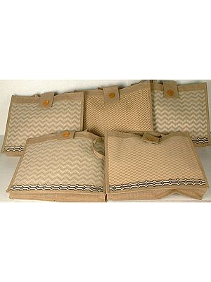 Lot of Five Jute HandBags