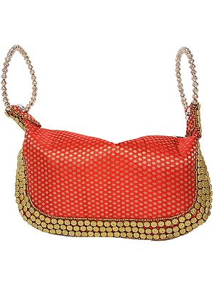 Bracelet Bag with Brocade Weave and Beadwork