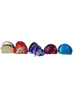 Lot of Five Sets of Brocaded Clutch Bags from Nepal