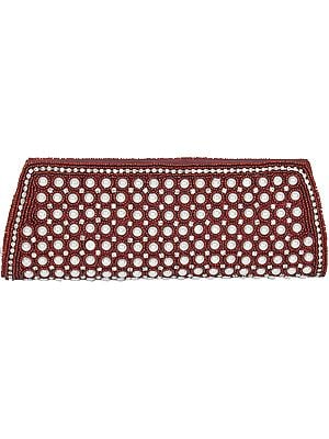 Fancy Clutch Bag with Faux Pearls and Crystals