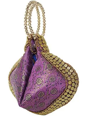 Bracelet Bag with Brocade Weave and Beadwork