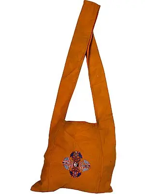 Nepalese Jhola Bag with Embroidered Vishwa Vajra