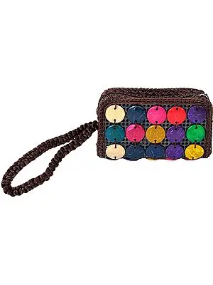 Multi-Colored Beaded Clutch Moblie Bag