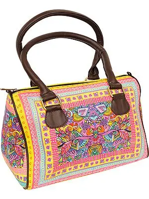Multicolor Handbag from Jaipur with Digital Print