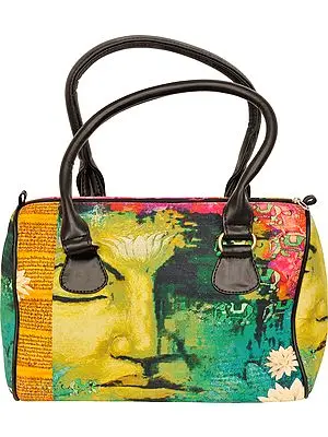 Multicolor Tote Bag from Jaipur with Digital Art-Deco Print