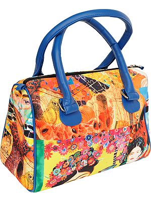 Multicolor Tote Bag from Jaipur with Digital-Print