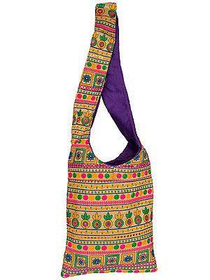 Jhola Bag from Kutch with Embroidery All-Over and Mirrors