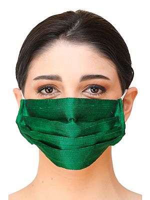 Two ply Plain Khadi Silk Fashion Mask with Cotton- Backing and Ear Loops