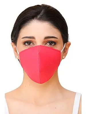 Magenta Pink Two-Ply Printed Fashion Mask with Ear Loops