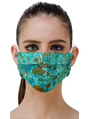 Green-Ash Floral Printed Two-Ply Fashion Mask from Gandhi Ashram