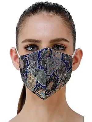 Kaleidoscope Pure Silk Handloom Brocade Two Ply Fashion Mask from Banaras