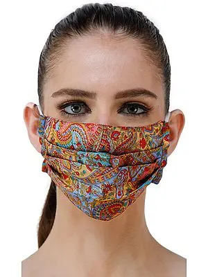 Multicolored Abstract Printed Two Ply Fashion Mask with Cotton Backing