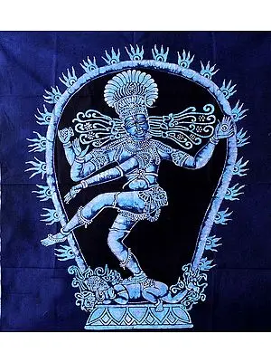 King of Dances Nataraja Batik Painting on Cotton