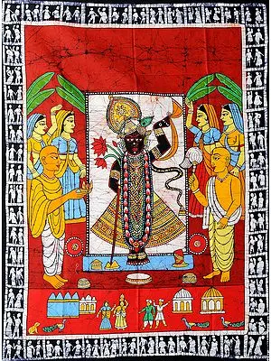 Sri Nath ji at Nathdwara | Batik Painting on Cotton Fabric