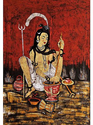 Shiva Prepares Bhang (Cannabis)