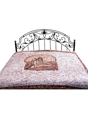 Lord Shiva on a Blue Batik Bedspread