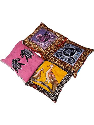 Lot of Four Assorted Batik Cushion Covers